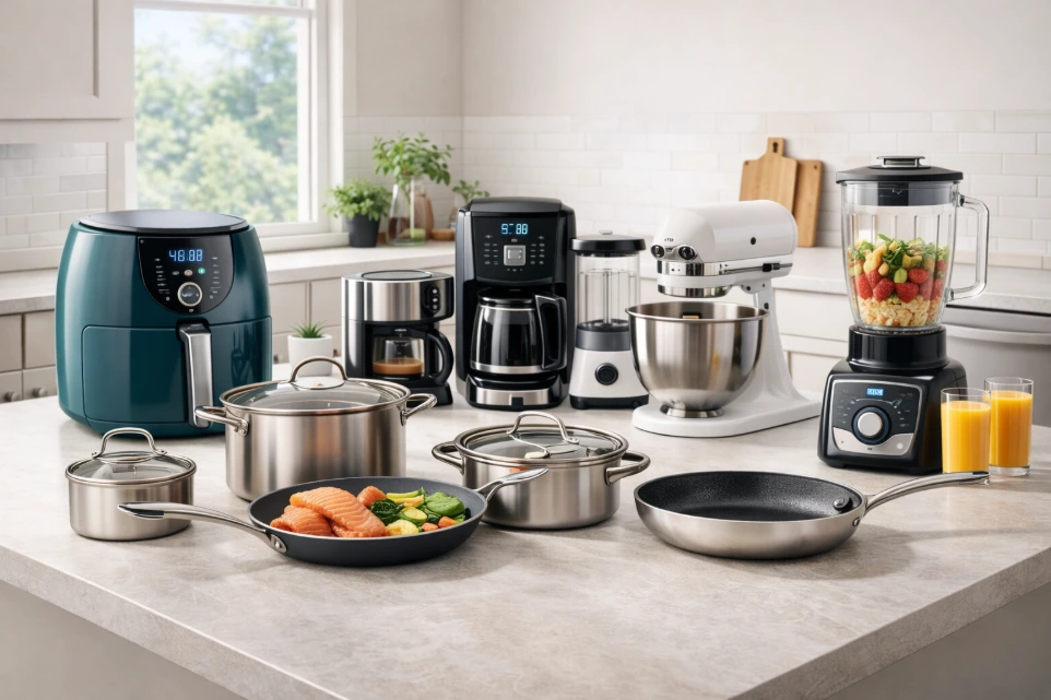 Kitchen deals featuring small appliances and cookware selected at discounted prices